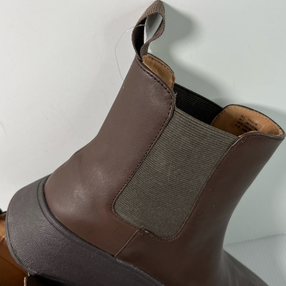 FitFlop Genuine Smooth Leather Platform Chelsea Boots - color Chocolate Brown - Picture 6 of 11